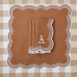Alathea Caramel Linen Napkins (Set Of 4)|Mrs. Alice Clearance