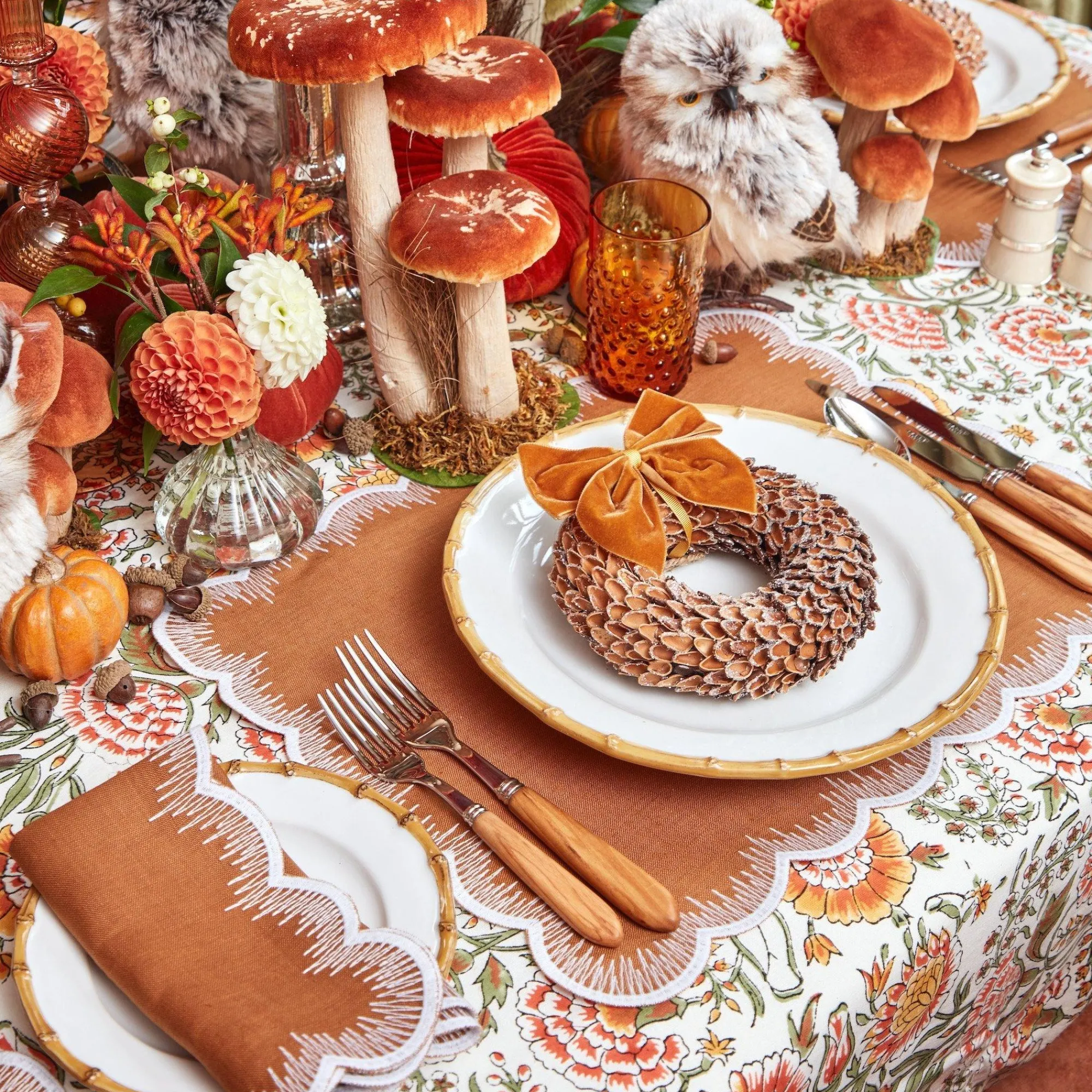 Amber Hobnail Jug And Glasses (Set Of 6)|Mrs. Alice Discount