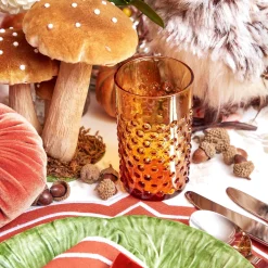 Amber Hobnail Jug And Glasses (Set Of 6)|Mrs. Alice Discount