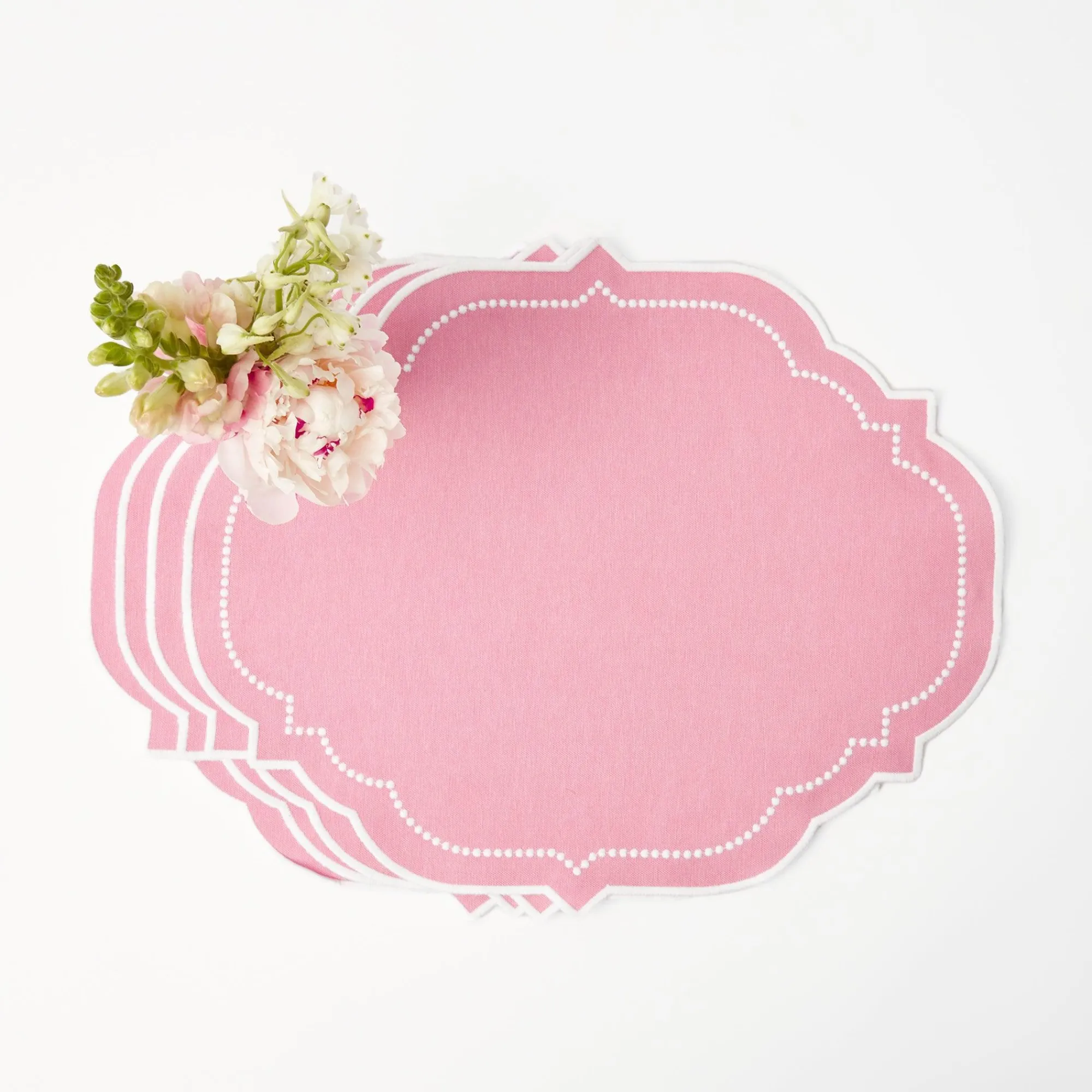 Amelie Pink Placemats & Napkins (Set Of 4)|Mrs. Alice Best