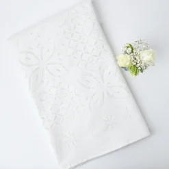 Applique White Tablecloth|Mrs. Alice Sale