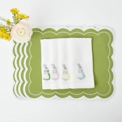 Assorted White Linen Rabbit Napkins (Set Of 4)|Mrs. Alice