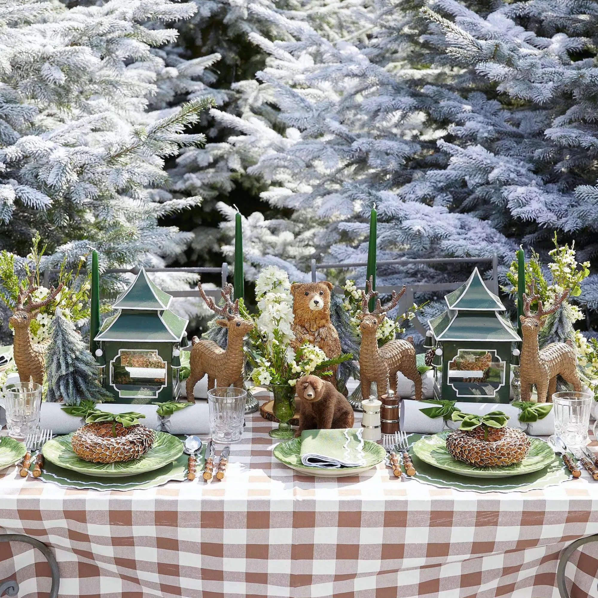 Beatrice Forest Green Napkins (Set Of 4)|Mrs. Alice Clearance