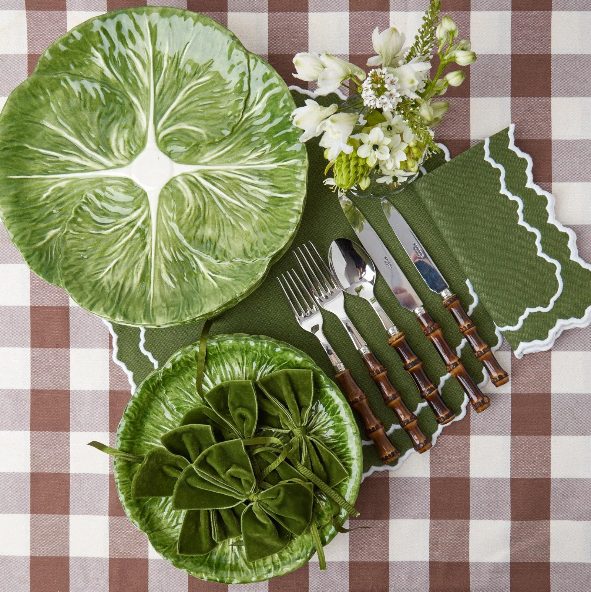 Beatrice Forest Green Napkins (Set Of 4)|Mrs. Alice Clearance