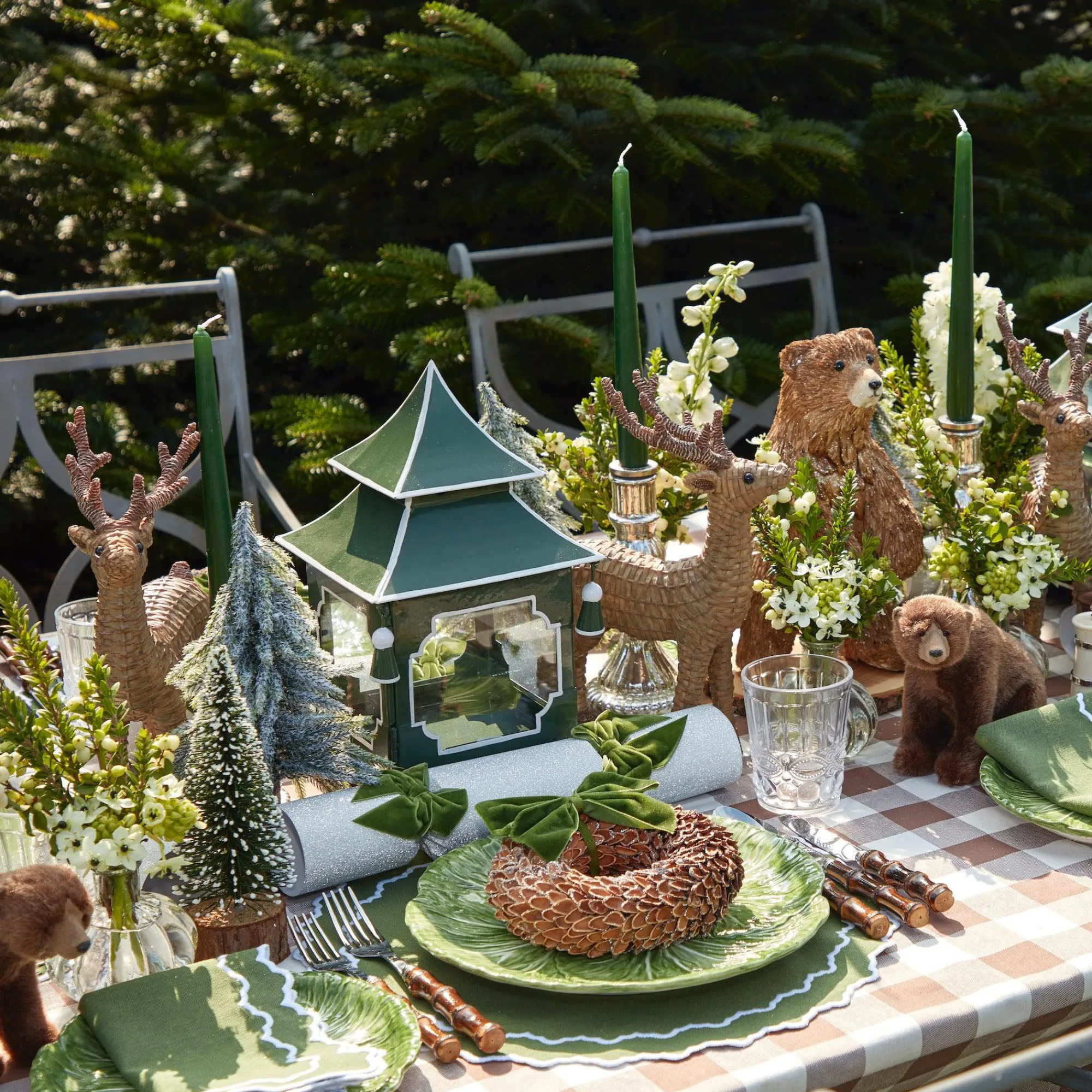 Beatrice Forest Green Napkins (Set Of 4)|Mrs. Alice Clearance