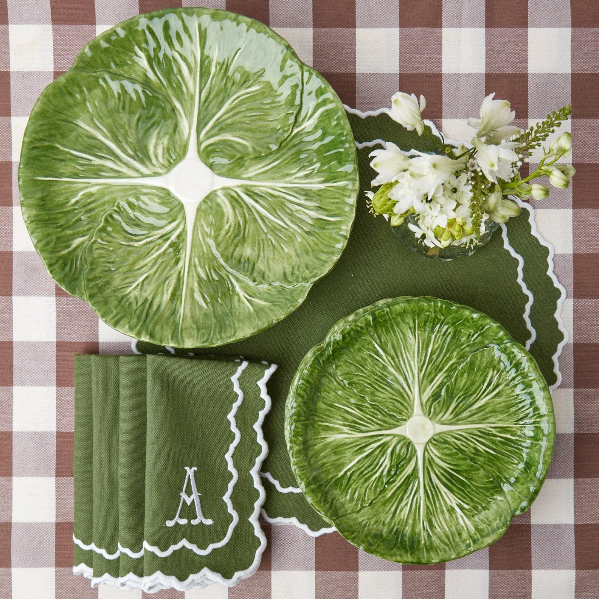 Beatrice Forest Green Napkins (Set Of 4)|Mrs. Alice Clearance