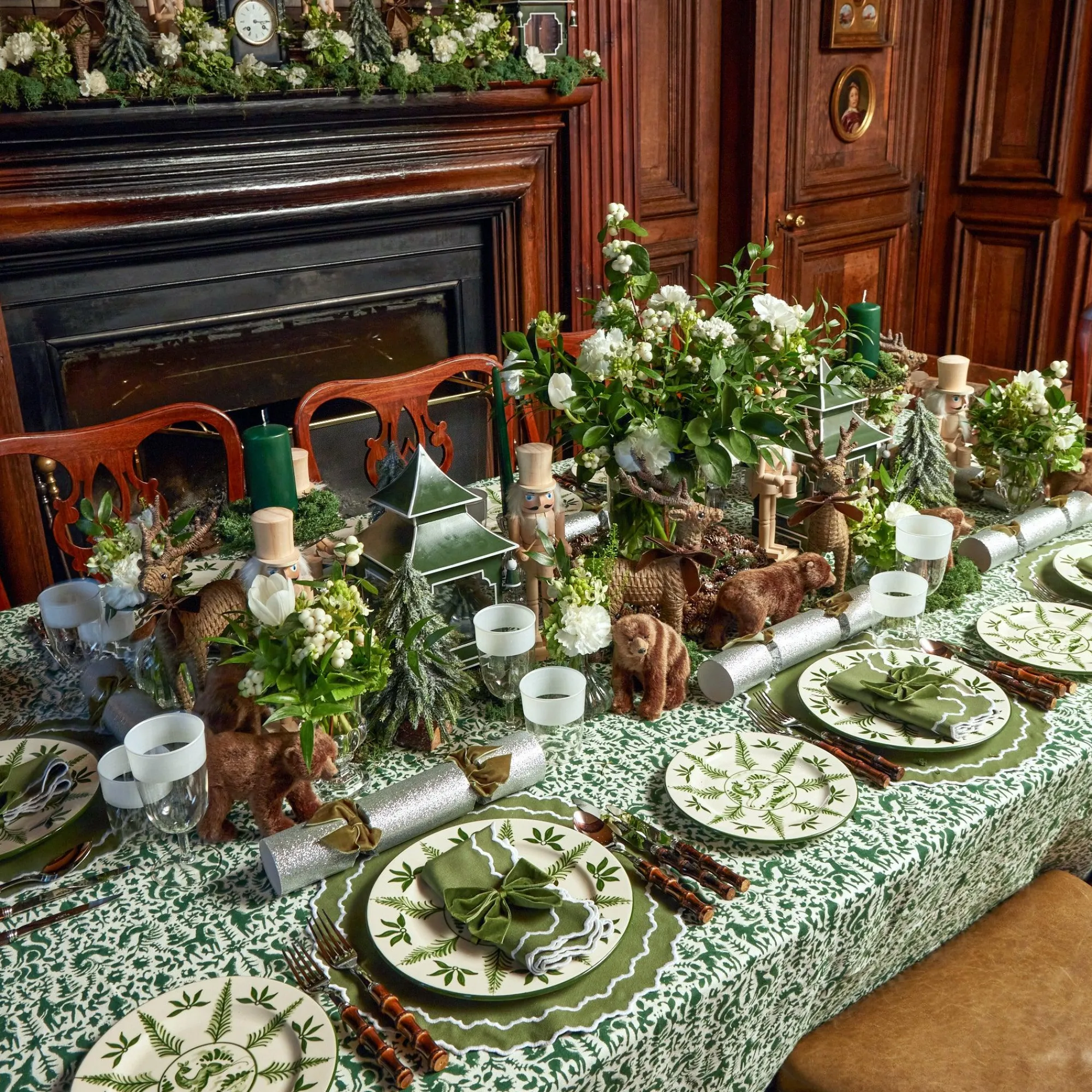 Beatrice Forest Green Napkins (Set Of 4)|Mrs. Alice Clearance