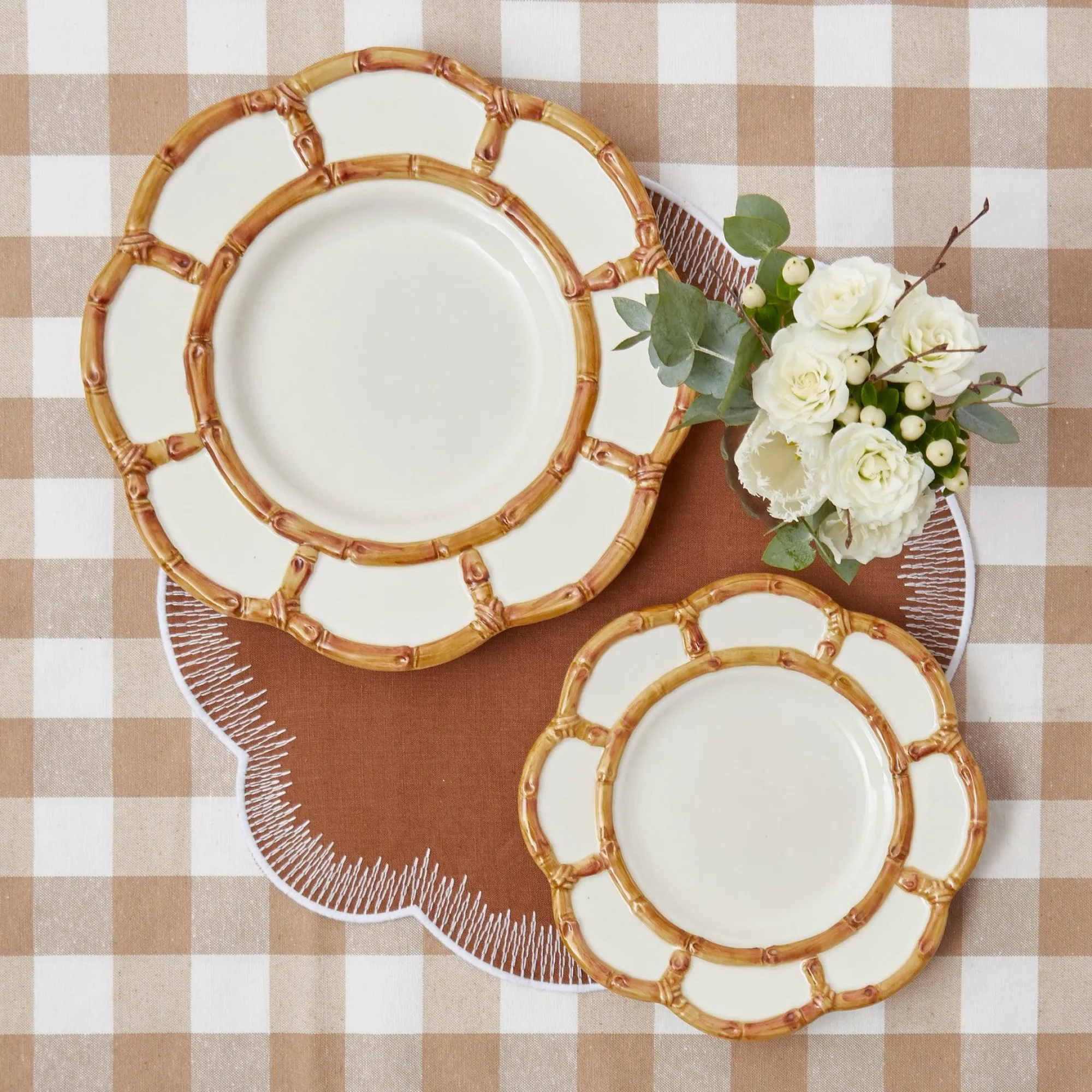 Biscuit Gingham Tablecloth|Mrs. Alice Hot