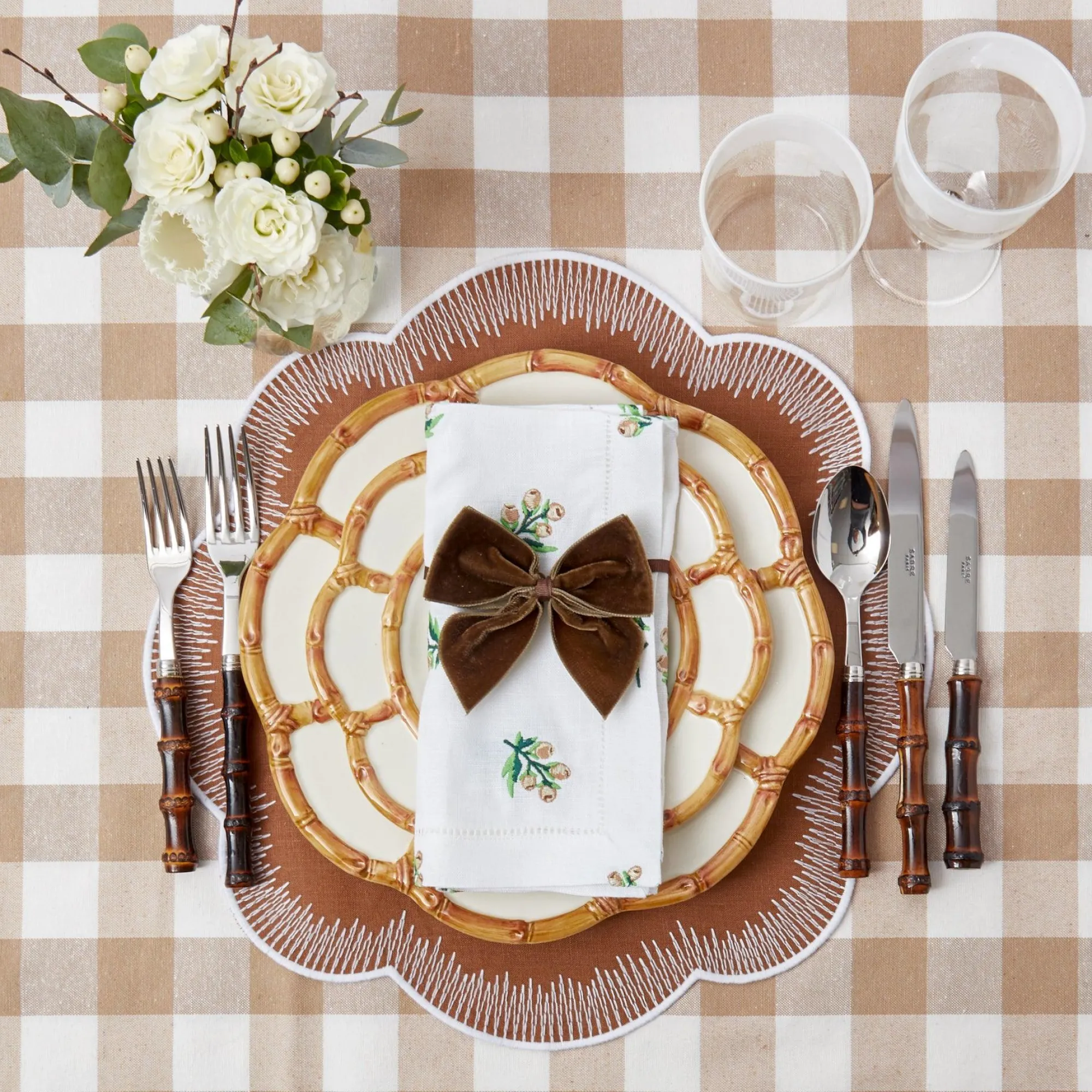 Biscuit Gingham Tablecloth|Mrs. Alice Hot