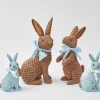 Blue & Brown Rattan Rabbit Family|Mrs. Alice Outlet