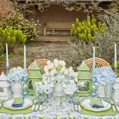 Blue & Green Camille Candle Holder (Pair)|Mrs. Alice New