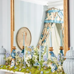 Blue & White Parrot Candle Holder (Pair)|Mrs. Alice Online