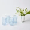 Blue & White Rim Water Glasses (Set Of 4)|Mrs. Alice