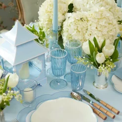 Blue & White Rim Water Glasses (Set Of 4)|Mrs. Alice