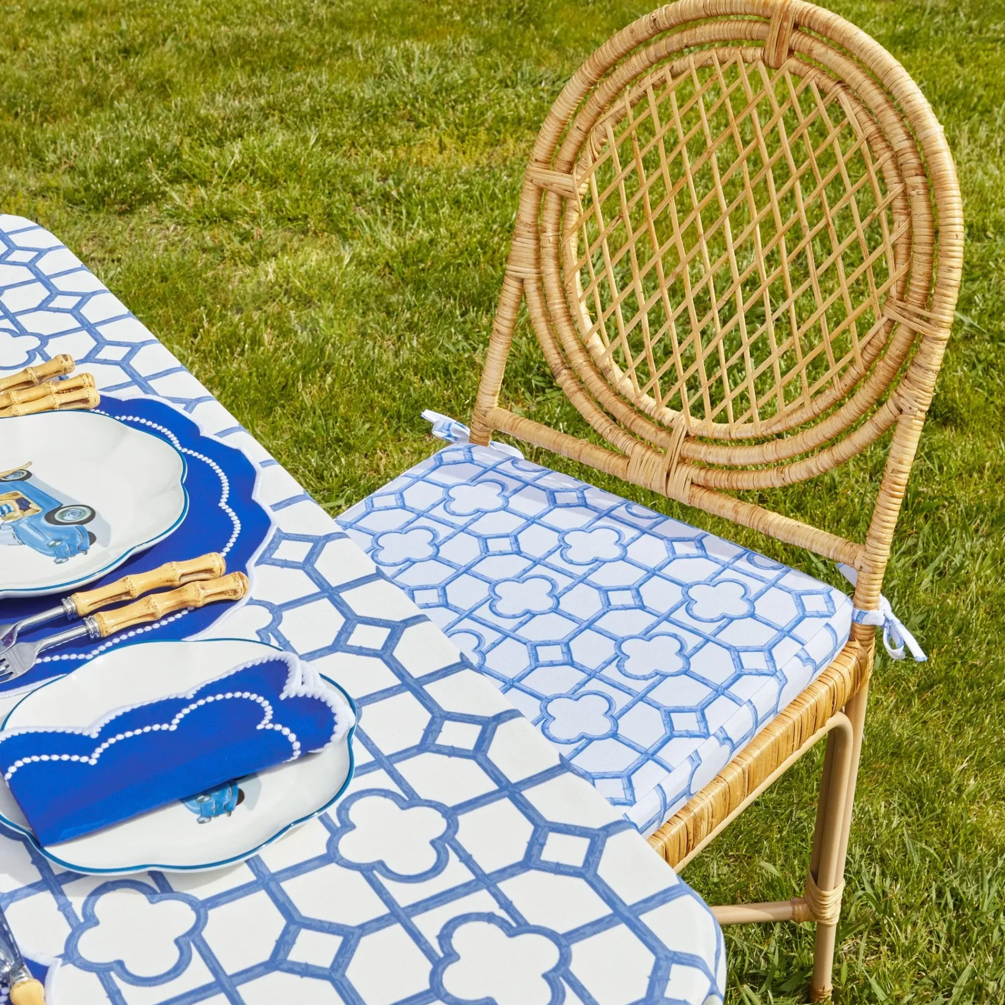 Blue Bamboo Seat Pad Cushion|Mrs. Alice Discount