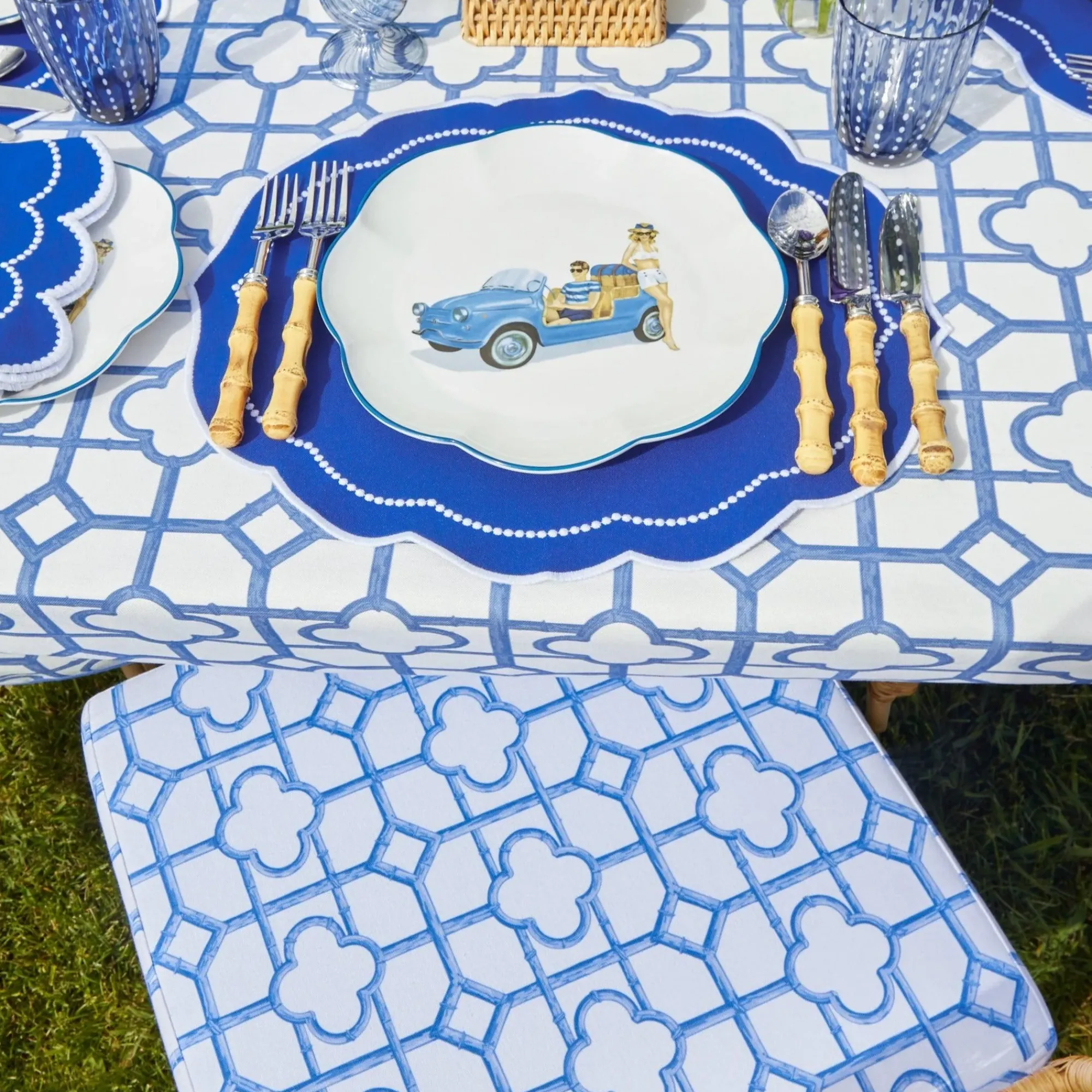 Blue Bamboo Seat Pad Cushion|Mrs. Alice Discount