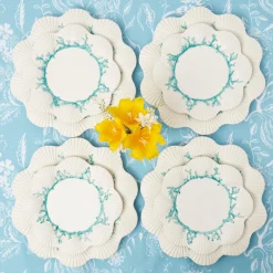 Blue Coral Dinner & Starter Plates (Set Of 8)|Mrs. Alice New