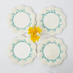 Blue Coral Dinner Plates (Set Of 4)|Mrs. Alice New