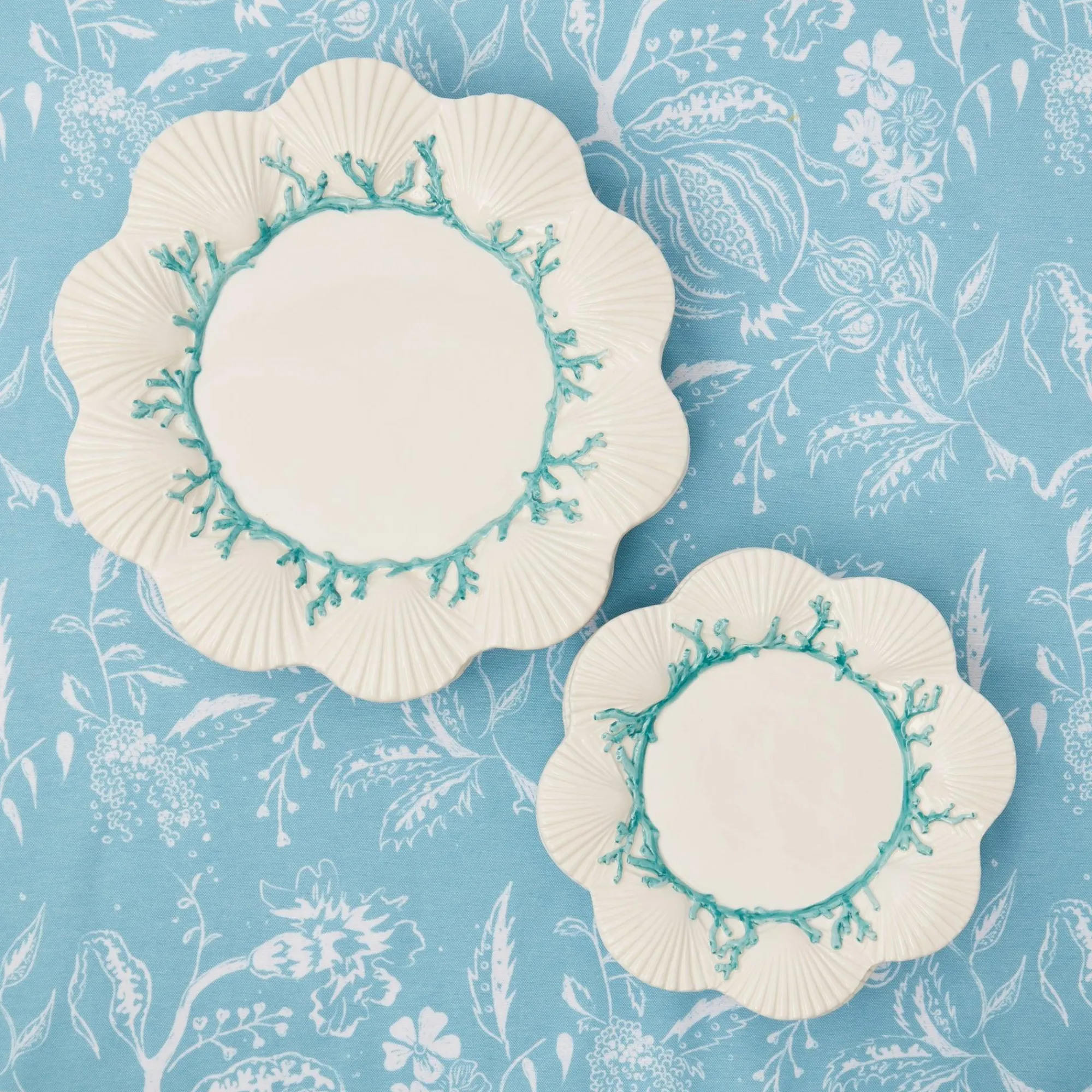 Blue Coral Starter Plates (Set Of 4)|Mrs. Alice Outlet