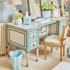 Blue Floral Tole Tissue Box|Mrs. Alice Clearance