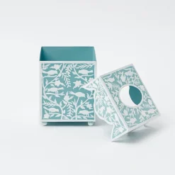 Blue Floral Tole Tissue Box|Mrs. Alice Clearance