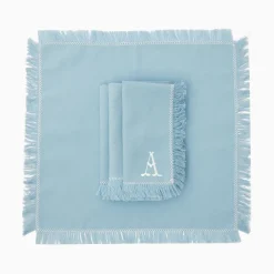 Blue Fringe Napkins (Set Of 4)|Mrs. Alice New