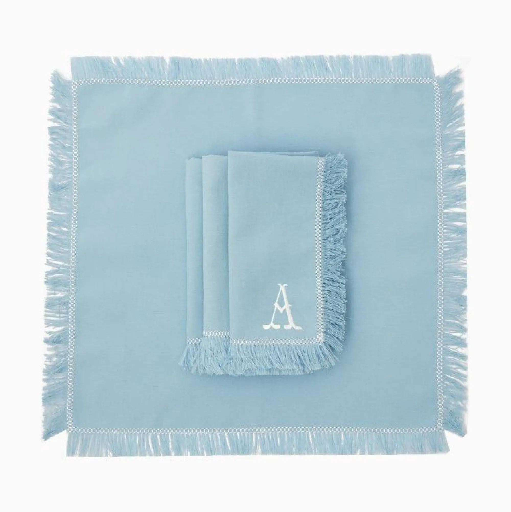 Blue Fringe Napkins (Set Of 4)|Mrs. Alice New