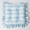 Blue Gingham Ruffle Seat Pad Cushion|Mrs. Alice