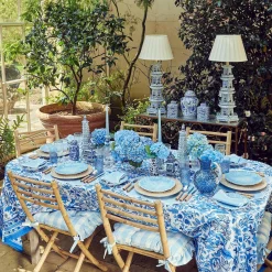 Blue Gingham Ruffle Seat Pad Cushion|Mrs. Alice