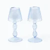 Blue Glass Lantern Tea Light Holder (Pair) - 18 Cm|Mrs. Alice Outlet