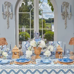 Blue Glass Lantern Tea Light Holder (Pair) - 18 Cm|Mrs. Alice Clearance