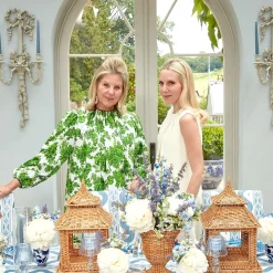 Blue Glass Lantern Tea Light Holders (Pair) - 24Cm|Mrs. Alice Clearance