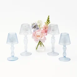 Blue Glass Lantern Tea Light Holder Set|Mrs. Alice Clearance