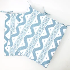 Blue Ikat Seat Pad Cushion|Mrs. Alice Discount