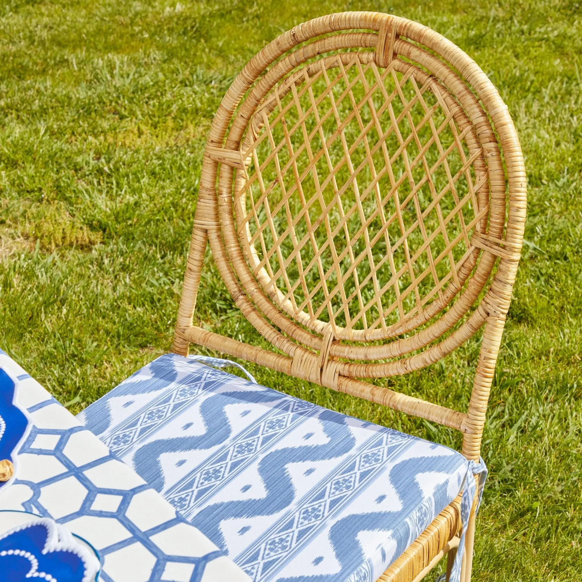 Blue Ikat Seat Pad Cushion|Mrs. Alice Discount