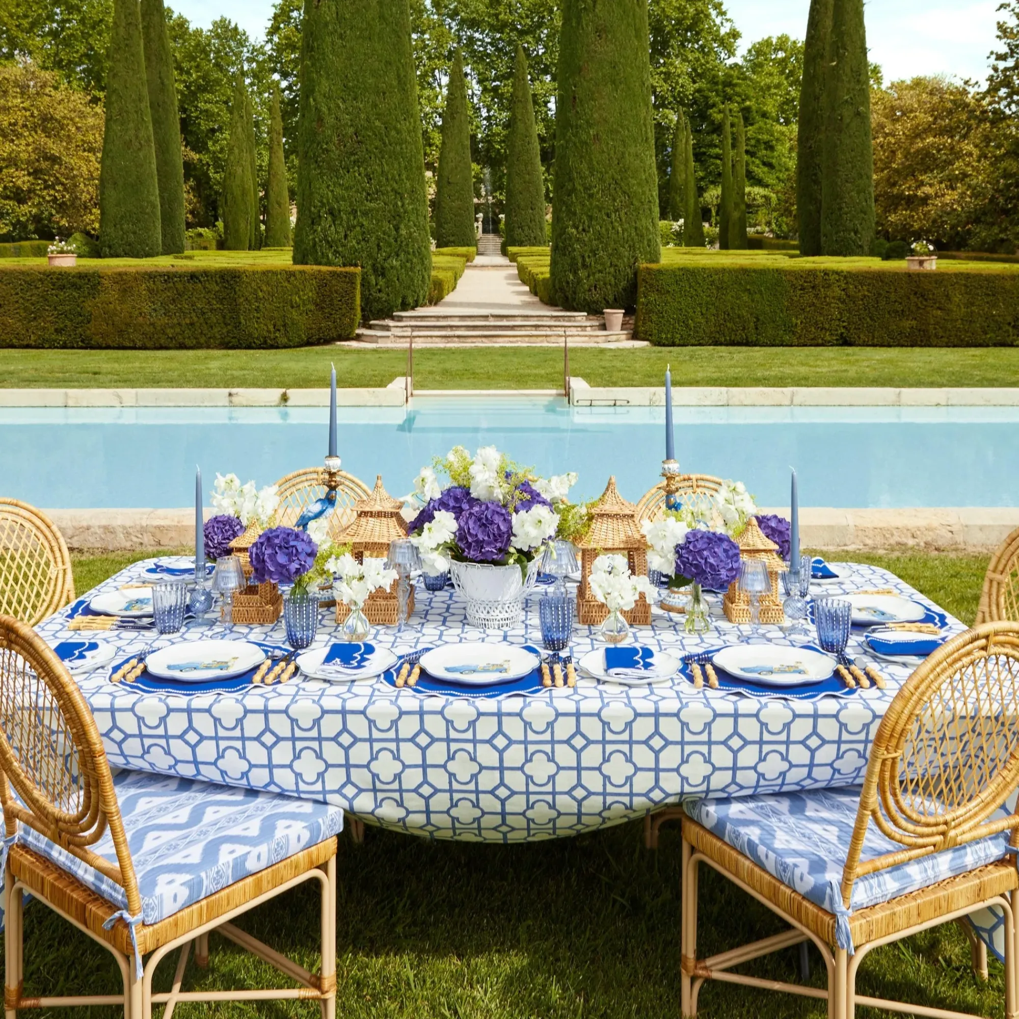 Blue Ikat Seat Pad Cushion|Mrs. Alice Discount