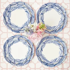 Blue Lily Of The Valley Dinner & Starter Plates (Set Of 8)|Mrs. Alice New