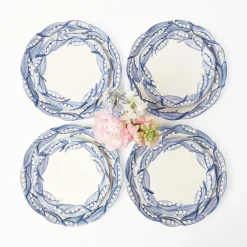 Blue Lily Of The Valley Dinner & Starter Plates (Set Of 8)|Mrs. Alice Hot