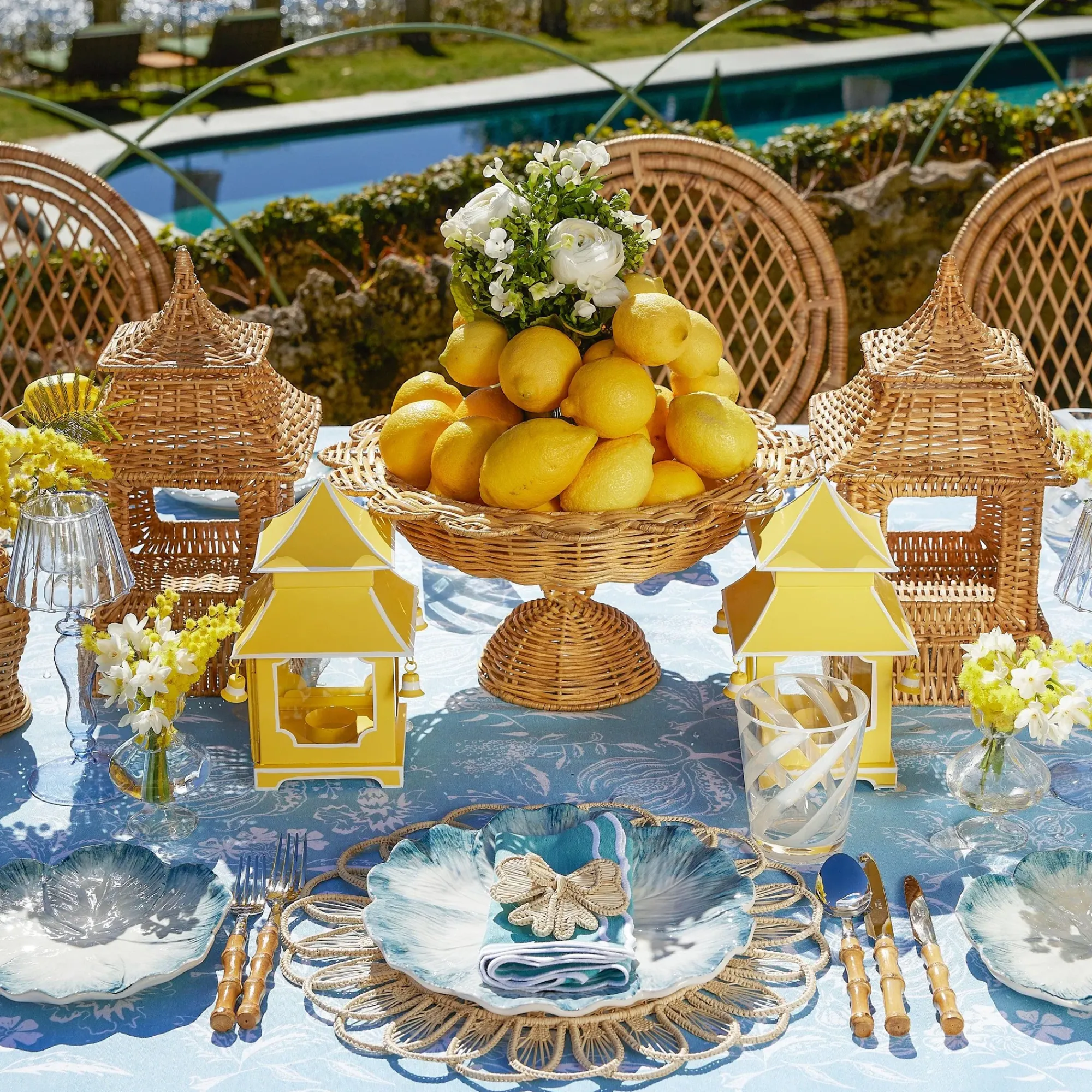 Blue Matilde Dinner & Starter Plates (Set Of 8)|Mrs. Alice New