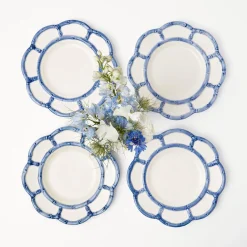 Blue Petal Bamboo Starter Plate (Set Of 4)|Mrs. Alice Outlet