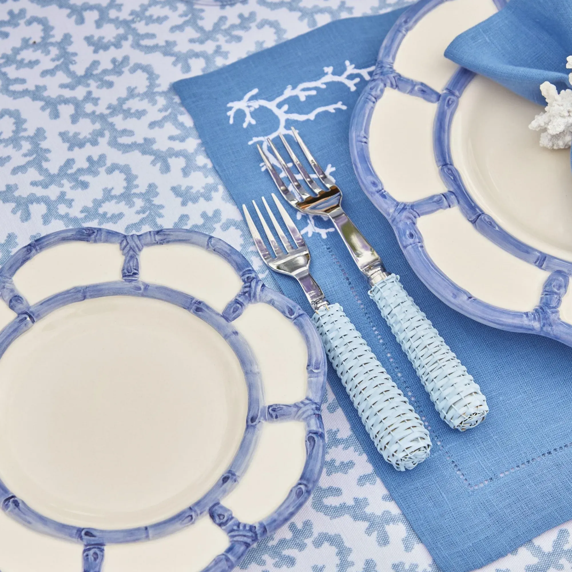 Blue Rattan Cutlery (5 Piece)|Mrs. Alice
