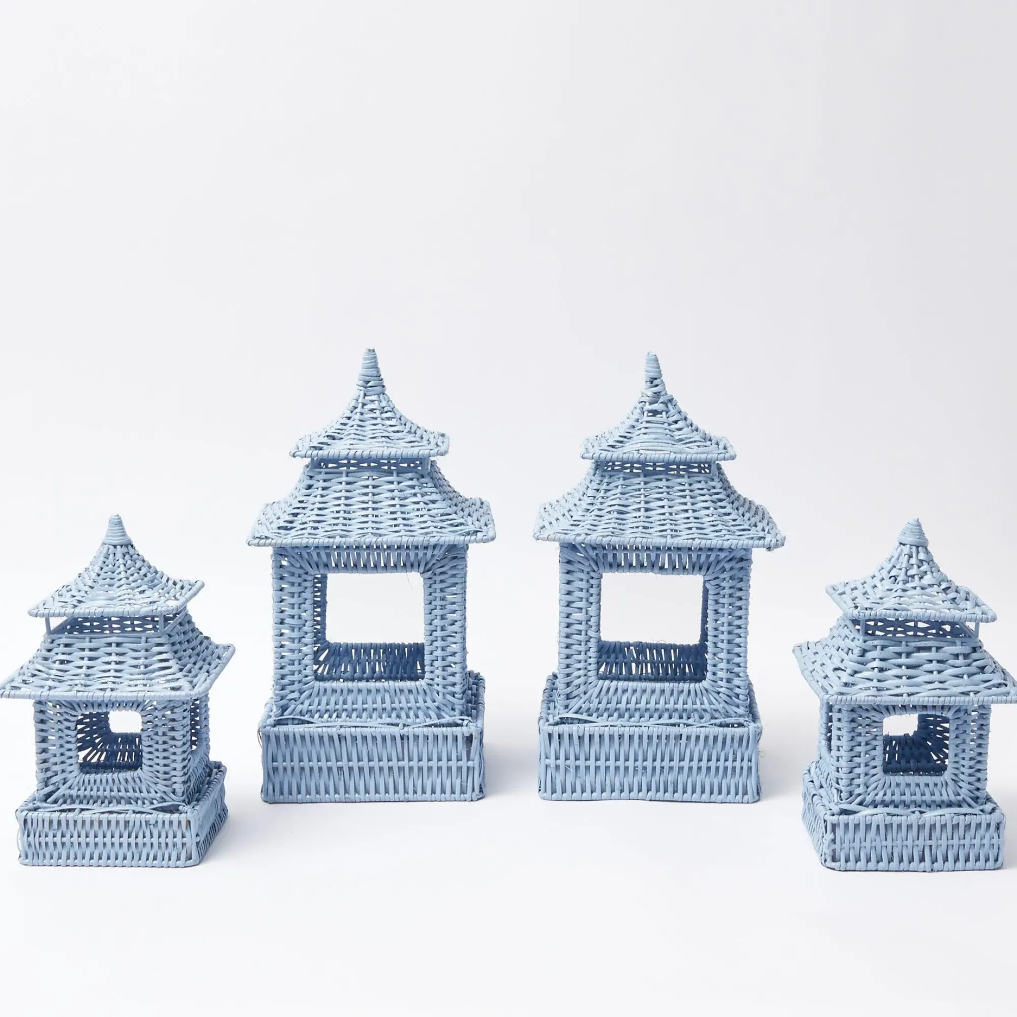 Blue Rattan Pagoda Lantern Set|Mrs. Alice