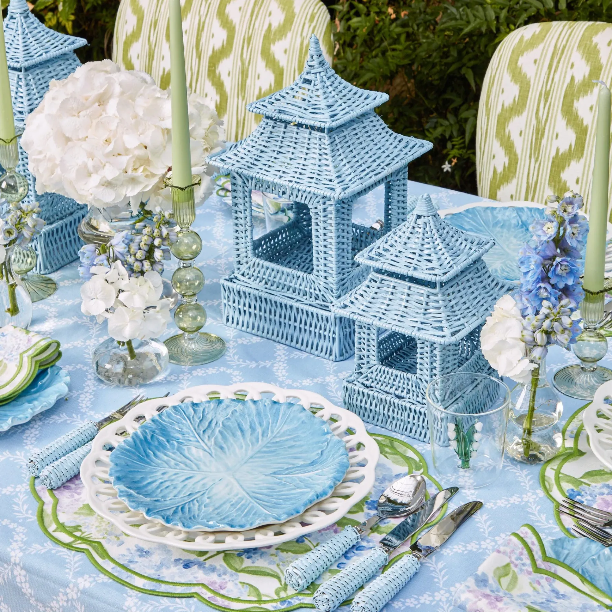 Blue Rattan Pagoda Lantern|Mrs. Alice