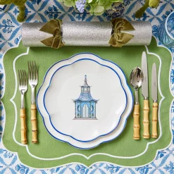 Blue Scalloped Pagoda Starter Plate|Mrs. Alice Sale