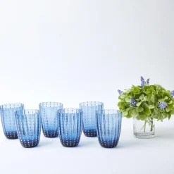Blue Speckle Water Glasses (Set Of 6)|Mrs. Alice Sale