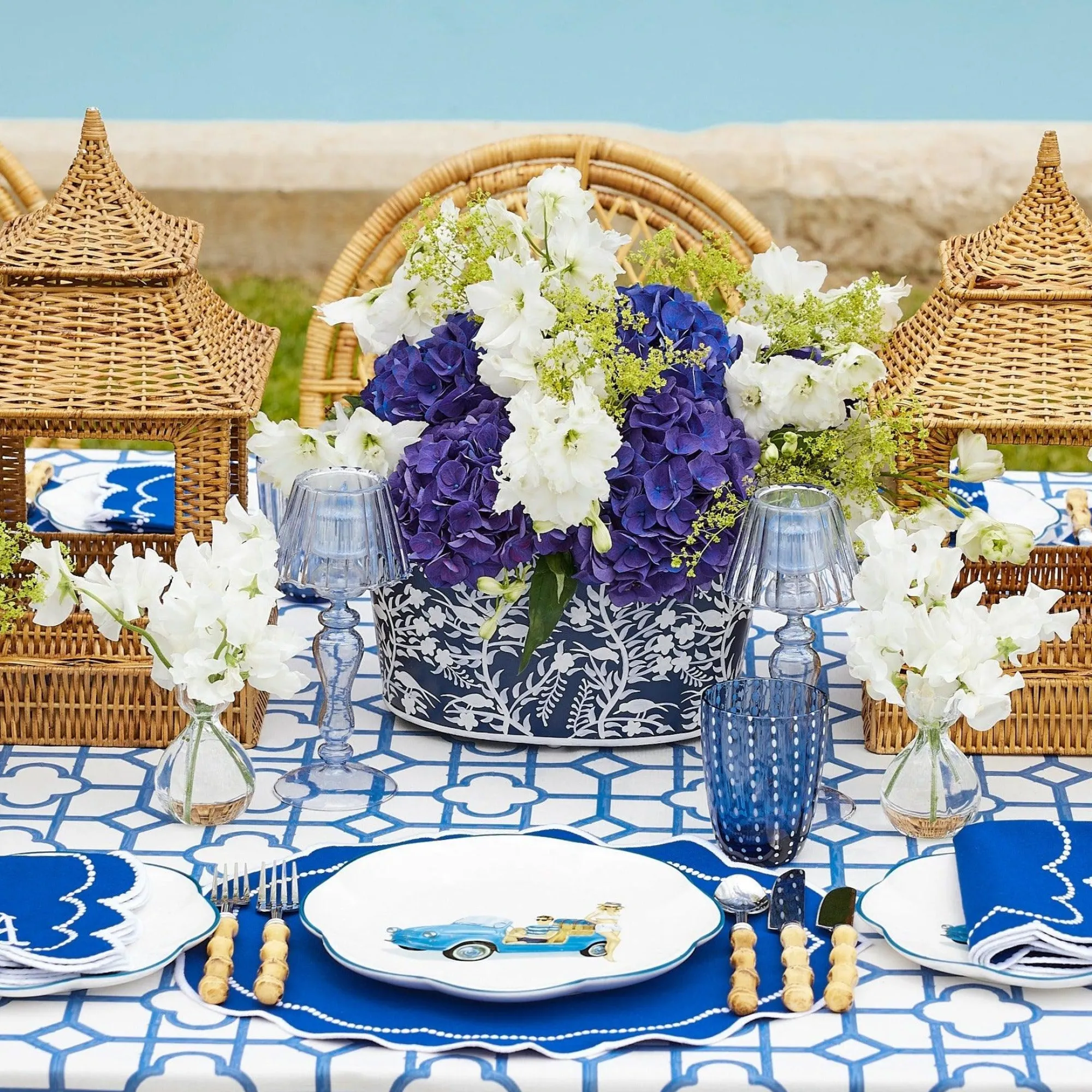 Blue Speckle Water Glasses (Set Of 6)|Mrs. Alice Sale