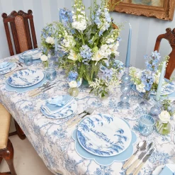 Blue Swirl Water Glasses With White Rim (Set Of 4)|Mrs. Alice Sale