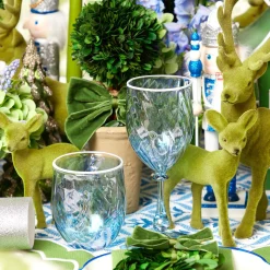 Blue Swirl Water Glasses With White Rim (Set Of 4)|Mrs. Alice Sale