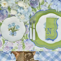 Blue Tulip Dinner & Starter Plates (Set Of 8)|Mrs. Alice Best