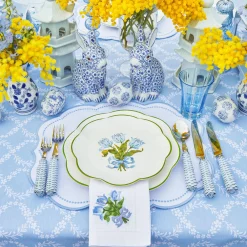 Blue Tulip Dinner & Starter Plates (Set Of 8)|Mrs. Alice Best